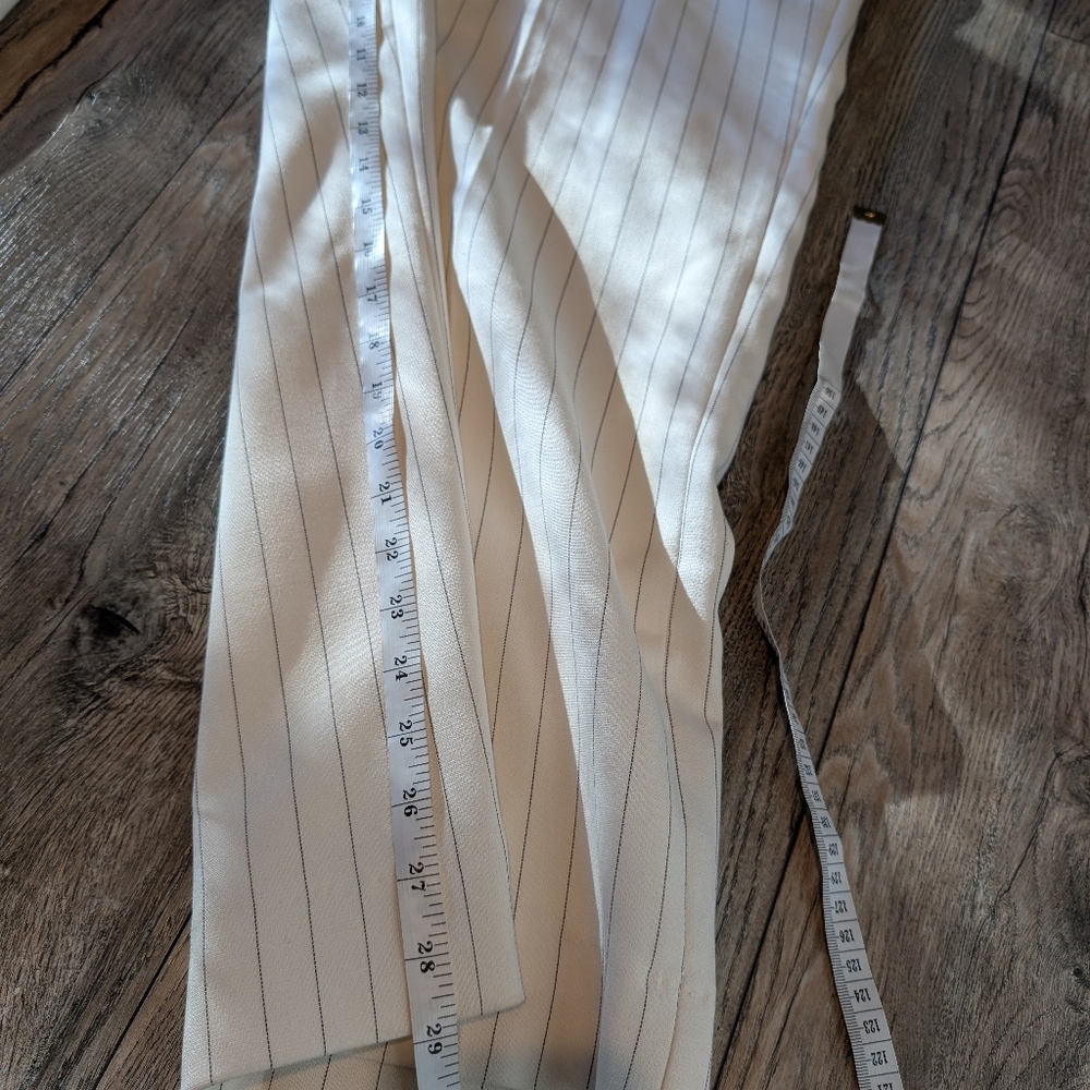 ABERCROMBIE & FITCH Curve Love Sloane Tailored Wide Leg Pant Cream Pinstripe 34S - Picture 15 of 17